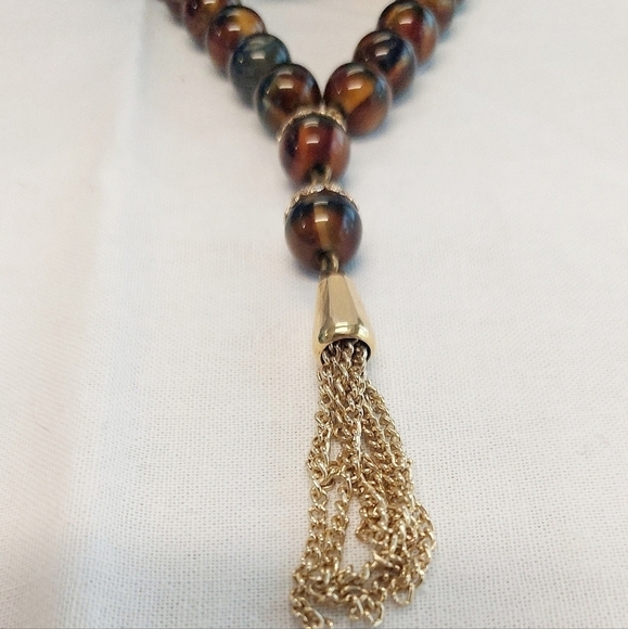 Tiger Eye Stone Prayer, Mediation, Worry Beads Tassel - Picture 5 of 6